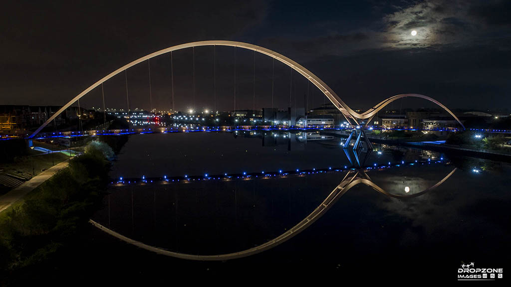 Drone photography Stockton infinity bridge by drone. CAA PfCO A2 CofC operator Newcastle and Teesside