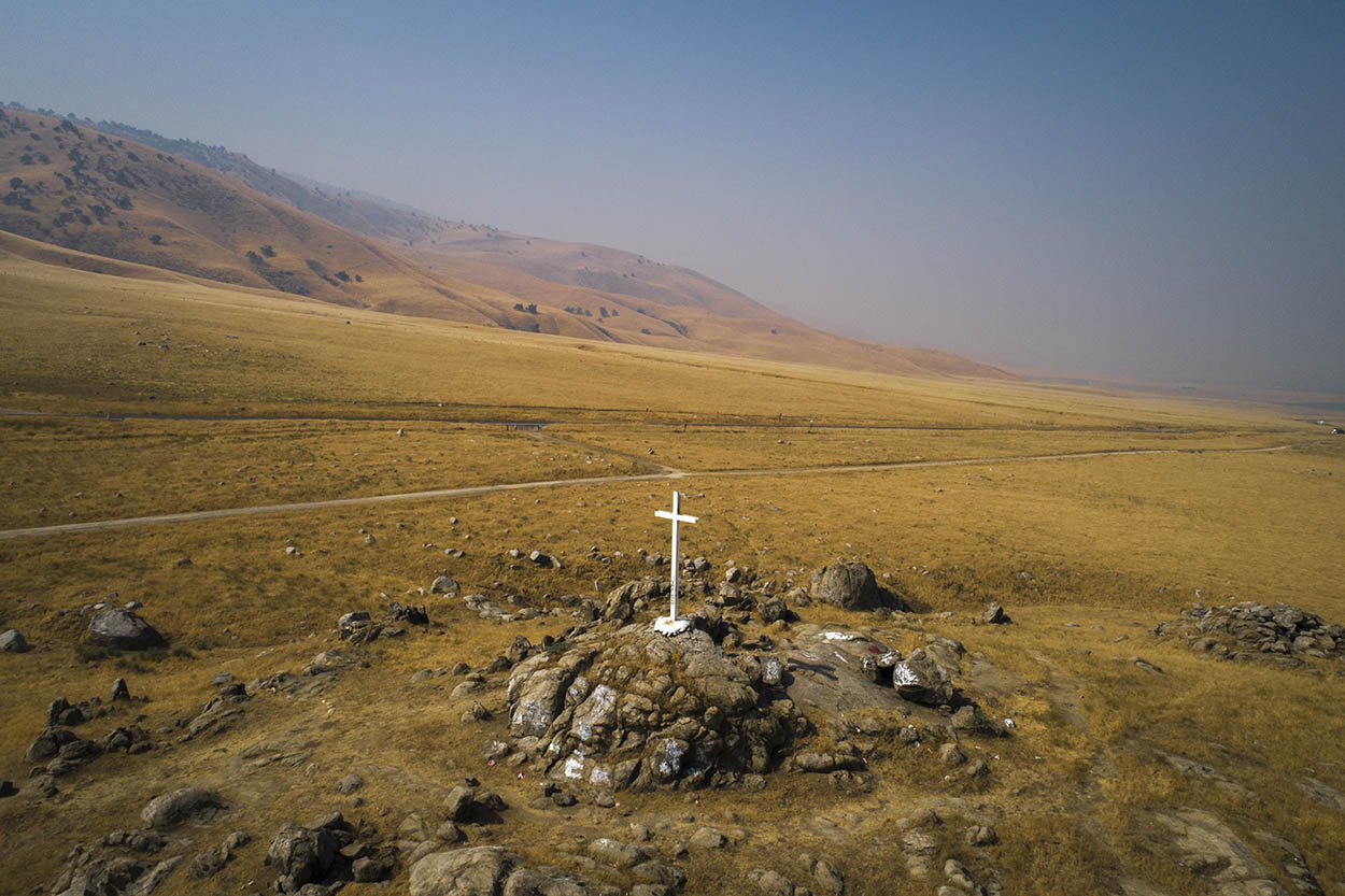 Drone images in the USA. California aerial view of memorial site