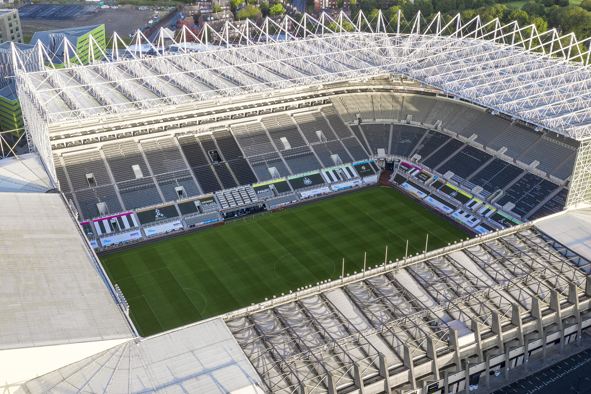 St James Park aerial drone view